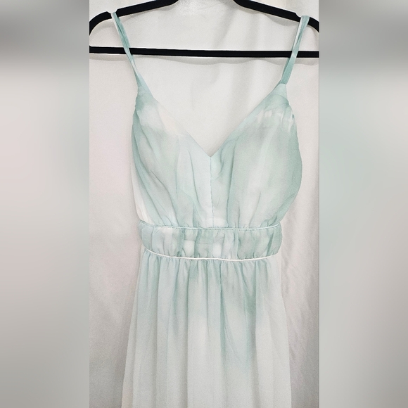 Womens Venus long Padded Bust Zipper maxi ombre dress peach pink teal size 6 - Picture 2 of 6